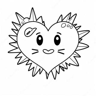 Pagina da Colorare Cuore Spezzato Emo | pagina da colorare Cuore Rotto Emo