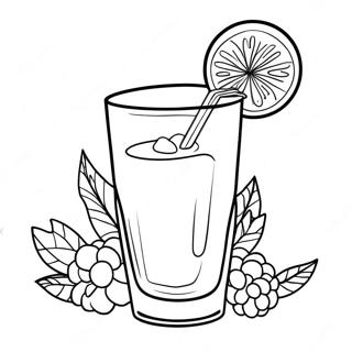 Pagina da colorare del bicchiere di succo | pagina da colorare Succo