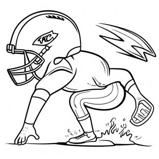 Pagina da colorare del giocatore dei Kansas City Chiefs in azione | pagina da colorare Capitani