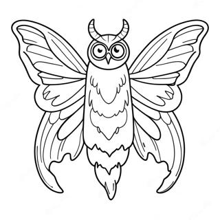 Pagina da Colorare Creatura Mitica Mothman | pagina da colorare Mothman