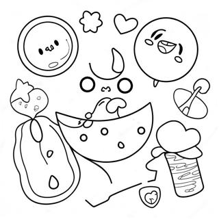 Pagina da Colorare Estetica Kidcore | pagina da colorare Kidcore