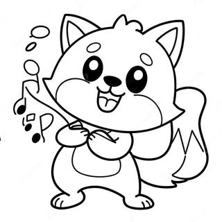 Pagina da Colorare Aggretsuko Carina che Canta | pagina da colorare Aggretsuko