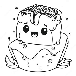 Pagina da Colorare Carino Brownie con Confetti | pagina da colorare Brownie