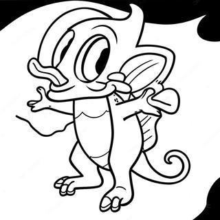 Pagina da colorare di Espio il camaleonte in azione | pagina da colorare Espio