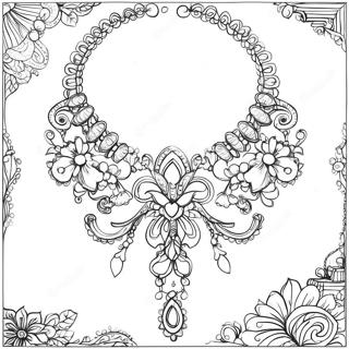 Pagina da Colorare di una Collana Elegante | pagina da colorare Collana