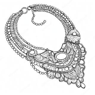 Pagina da Colorare di una Collana di Perline | pagina da colorare Collana