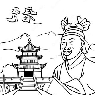 Monumento Cinese Pagina da Colorare | pagina da colorare Cina
