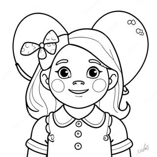 Annie con Palloncini Colorati Pagina da Colorare | pagina da colorare Annie