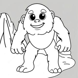 Pagina da Colorare del Mostro di Neve Abominevole | pagina da colorare Yeti