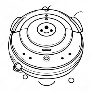 Carino Roomba con un Sorriso Pagina da Colorare | pagina da colorare Roomba