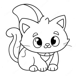 Pagina da Colorare del Gattino Softpaws Giocoso | pagina da colorare Kitty Softpaws