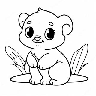 Pagina da colorare di un adorabile cucciolo di animale | pagina da colorare Cucciolo