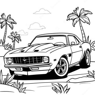 Pagina da colorare di Camaro auto sportiva | pagina da colorare Camaro