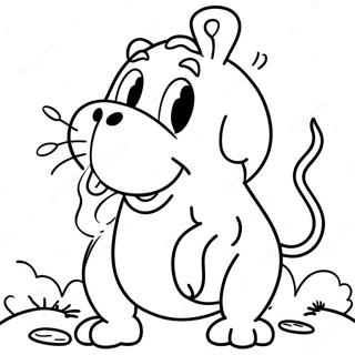 Pagina da Colorare di Animali Ridicoli che Scoreggiano | pagina da colorare Petardo