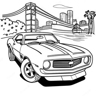 Pagina da colorare di Camaro classica | pagina da colorare Camaro