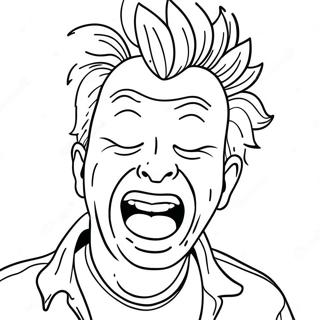 Pagina da Colorare di Beavis che Ride Istericamente | pagina da colorare Beavis e Butthead