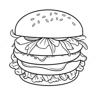 Pagina da colorare di hamburger | pagina da colorare Hamburger