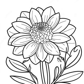 Pagina da Colorare di un Fiore di Dahlia | pagina da colorare Dalia
