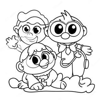 Pagina da Colorare dei Muppet Babies Avventurosi | pagina da colorare Muppet Babies