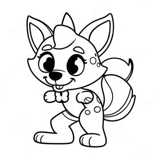 Pagina da Colorare di Funtime Foxy in una Posizione Giocosa | pagina da colorare Funtime Foxy