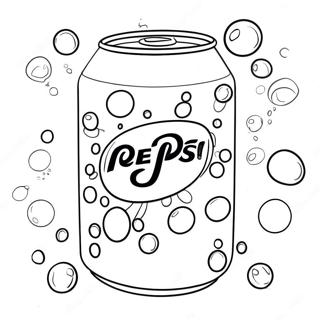 Lattina di Pepsi con Bolle Pagina da Colorare | pagina da colorare Pepsi