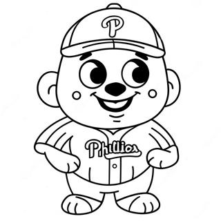 Pagina da Colorare del Mascotte dei Phillies Carino | pagina da colorare Phillies