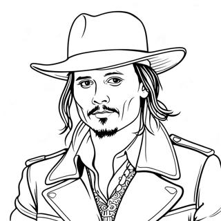 Pagina da Colorare di Johnny Depp | pagina da colorare Johnny Depp