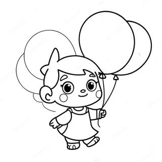 Pagina da Colorare Kiki con Palloncini Colorati | pagina da colorare Kiki