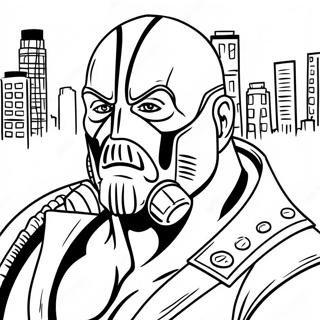 Bane a Gotham City da Colorare | pagina da colorare Bane
