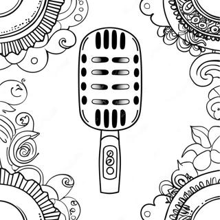 Pagina da colorare del Microfono Vintage | pagina da colorare Microfono