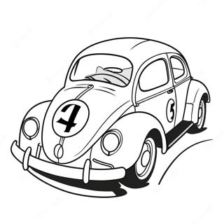 Pagina da Colorare di Herbie che Corre Veloce | pagina da colorare Herbie