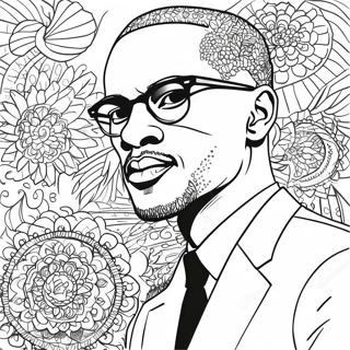 Pagina da colorare citazione ispiratrice di Malcolm X | pagina da colorare Malcolm X