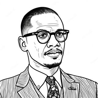 Pagina da colorare di Malcolm X | pagina da colorare Malcolm X
