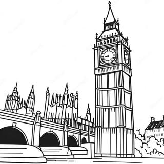 Pagina da Colorare di Big Ben | pagina da colorare Big Ben