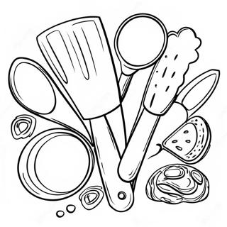 Pagina da Colorare degli Utensili da Cucina | pagina da colorare Cucina
