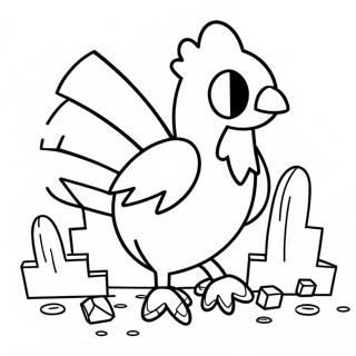 Cute Minecraft Pollo Pagina da Colorare | pagina da colorare Minecraft Pollo