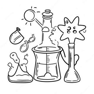 Pagina da Colorare dell'Esperimento Scientifico STEM | pagina da colorare STEM