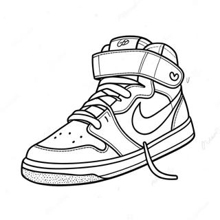 Pagina da colorare delle sneaker Hypebeast alla moda | pagina da colorare Hypebeast