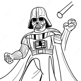 Pagina da Colorare di Darth Vader in Battaglia | pagina da colorare Star Wars