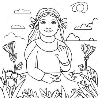 Pagina da Colorare Celebrazione di Ostara | pagina da colorare Ostara