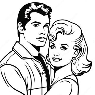 Pagina da Colorare del Poster del Film Grease | pagina da colorare Grease