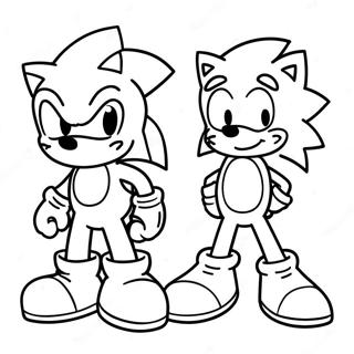 Pagina da Colorare di Sonic e Mario | pagina da colorare Sonic e Mario