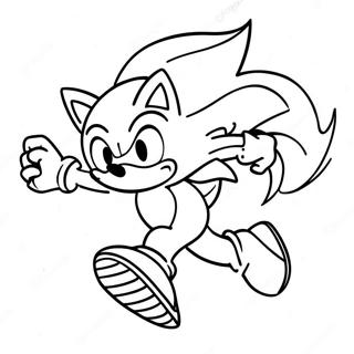Pagina da Colorare di Sonic il Riccio che Corre Veloce | pagina da colorare Sonic e Mario