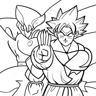 Pagina da Colorare della Battaglia Epica tra Goku e Gohan | pagina da colorare Goku e Gohan