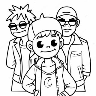 Pagina da Colorare dei Gorillaz | pagina da colorare Gorillaz