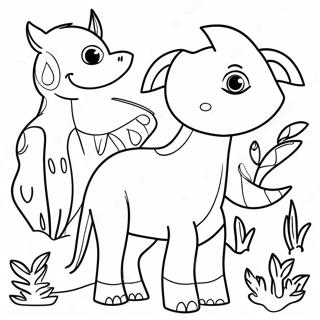Pagina da colorare di animali neon brillanti | pagina da colorare Neon