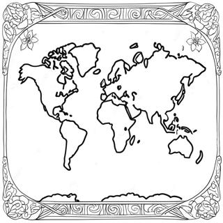 Pagina da Colorare Mappa del Mondo | pagina da colorare Mappa