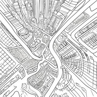 Pagina da Colorare Mappa della Città Dettagliata | pagina da colorare Mappa