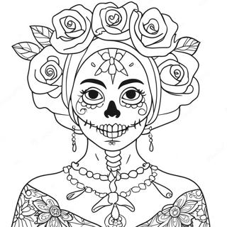 Pagina da Colorare Catrina | pagina da colorare Catrina