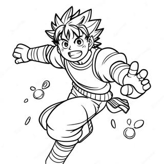 Pagina da Colorare Izuku Midoriya in Azione | pagina da colorare MHA